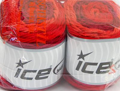 Lot of 2 x 140gr Skeins Ice Yarns CAKES Hand Knitting Yarn Red Shades