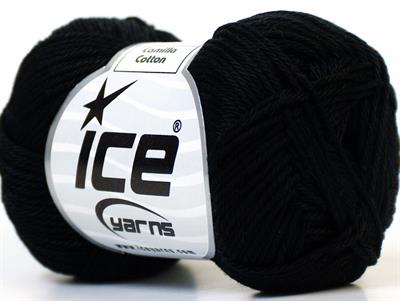 Lot of 6 Skeins Ice Yarns CAMILLA COTTON (100% Mercerized Cotton) Yarn Black