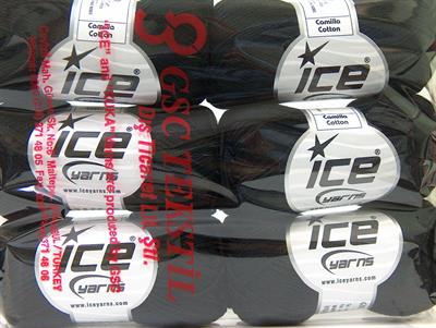 Lot of 6 Skeins Ice Yarns CAMILLA COTTON (100% Mercerized Cotton) Yarn Black