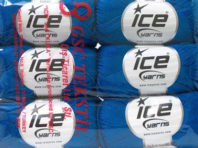 6x50gr. CAMILLA COTTON Merserize Pamuk Mavi Yazlık İplikler, Pamuk, %100 Pamuk