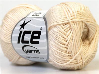 Lot of 6 Skeins Ice Yarns CAMILLA COTTON (100% Mercerized Cotton) Yarn Cream
