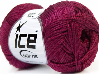 Lot of 6 Skeins Ice Yarns CAMILLA COTTON (100% Mercerized Cotton) Yarn Dark Fuchsia