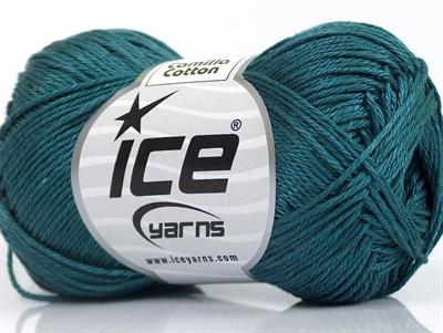 Lot of 6 Skeins Ice Yarns CAMILLA COTTON (100% Mercerized Cotton) Yarn Dark Teal