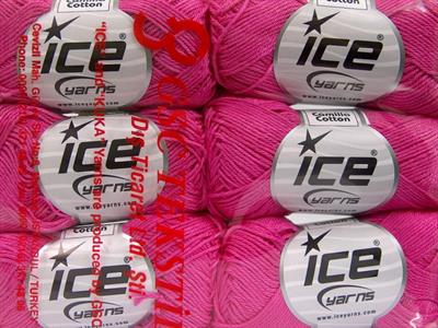 6x50gr. CAMILLA COTTON Merserize Pamuk Fuşya Yazlık İplikler, Pamuk, %100 Pamuk