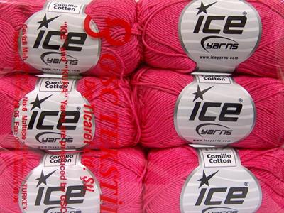 6x50gr. CAMILLA COTTON Merserize Pamuk Çingene Pembesi Yazlık İplikler, Pamuk, %100 Pamuk