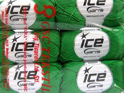 Lot of 6 Skeins Ice Yarns CAMILLA COTTON (100% Mercerized Cotton) Yarn Green