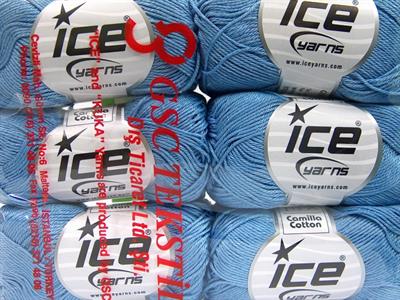 6x50gr. CAMILLA COTTON Merserize Pamuk Kot Mavisi Yazlık İplikler, Pamuk, %100 Pamuk