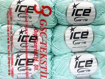 6x50gr. CAMILLA COTTON Merserize Pamuk Açık Mint Yeşili Yazlık İplikler, Pamuk, %100 Pamuk