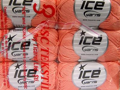 6x50gr. CAMILLA COTTON Merserize Pamuk Açık Turuncu Yazlık İplikler, Pamuk, %100 Pamuk