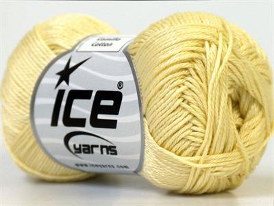 Lot of 6 Skeins Ice Yarns CAMILLA COTTON (100% Mercerized Cotton) Yarn Light Yellow
