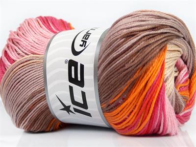 4x100gr. CAMILLA COTTON MAGIC Merserize Pamuk Krem, Turuncu, Deve Tüyü, Pembe tonları, Bej Yazlık İplikler, Pamuk, Batik Desenli, %100 Pamuk