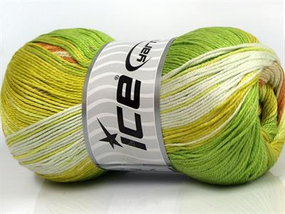 4x100gr. CAMILLA COTTON MAGIC Merserize Pamuk Yeşil Tonları, Karamel Yazlık İplikler, Pamuk, Batik Desenli, %100 Pamuk