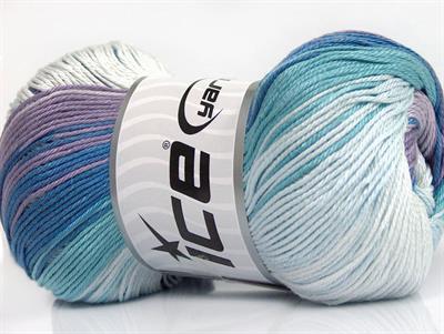 4x100gr. CAMILLA COTTON MAGIC Merserize Pamuk Leylak Tonları, Mavi Tonları Yazlık İplikler, Pamuk, Batik Desenli, %100 Pamuk