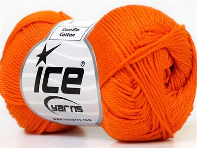Lot of 6 Skeins Ice Yarns CAMILLA COTTON (100% Mercerized Cotton) Yarn Orange