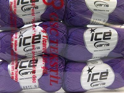Lot of 6 Skeins Ice Yarns CAMILLA COTTON (100% Mercerized Cotton) Yarn Purple