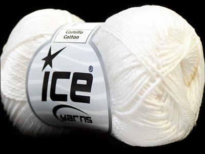 Lot of 6 Skeins Ice Yarns CAMILLA COTTON (100% Mercerized Cotton) Yarn White