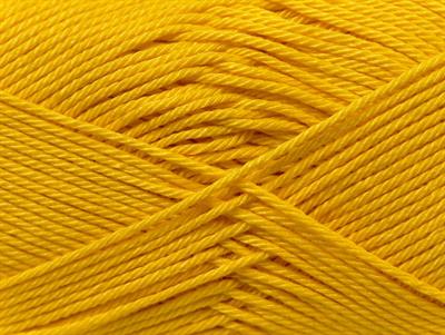 Lot of 6 Skeins Ice Yarns CAMILLA COTTON (100% Mercerized Cotton) Yarn Yellow