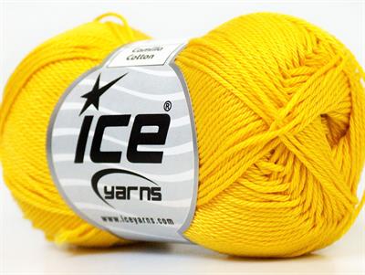 Lot of 6 Skeins Ice Yarns CAMILLA COTTON (100% Mercerized Cotton) Yarn Yellow