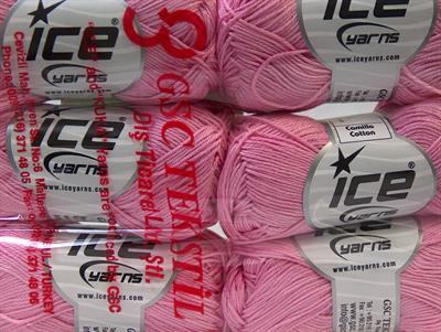 Lot of 6 Skeins Ice Yarns CAMILLA COTTON (100% Mercerized Cotton) Yarn Pink