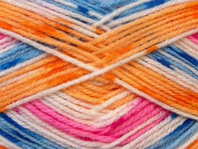 4x100gr. CANDY BABY Akrilik Pembe, Mavi, Beyaz, Turuncu Kışlık, Bebe, Batik Desenli, 100% Akrilik , Akrilik