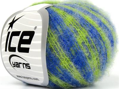 Lot of 10 Skeins Ice Yarns CARESS BABY ALPACA COLOR (30% Baby Alpaca 31% Extrafine Merino Wool) Yarn Green Shades Blue