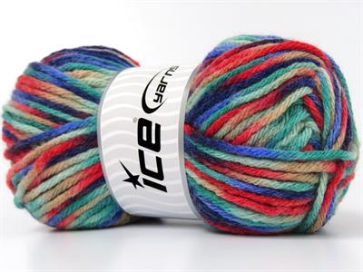 4x100gr. CARNIVAL Yün, Premium Akrilik Kırmızı, Yeşil Tonları, Mavi Tonları, Bej Kışlık, Yün, Batik Desenli, Kalın, Akrilik