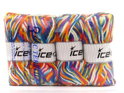 4x100gr. CARNIVAL Yün, Premium Akrilik Beyaz, Mor, Turkuaz, Sarı, Altın Kışlık, Yün, Batik Desenli, Kalın, Akrilik