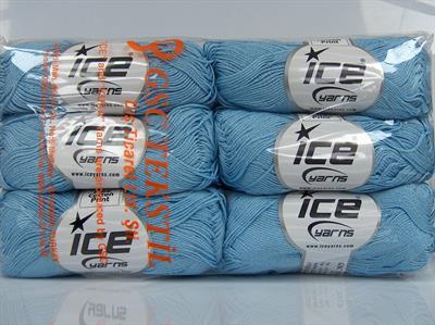 6x50gr. CECILIA COTTON Merserize Pamuk Bebe Mavisi Yazlık İplikler, Pamuk, %100 Pamuk