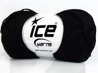 Lot of 6 Skeins Ice Yarns CECILIA COTTON (100% Mercerised Cotton) Yarn Black