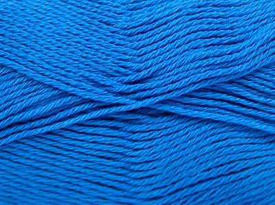 6x50gr. CECILIA COTTON Merserize Pamuk Mavi Yazlık İplikler, Pamuk, %100 Pamuk