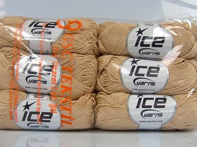 Lot of 6 Skeins Ice Yarns CECILIA COTTON (100% Mercerised Cotton) Yarn Dark Cream