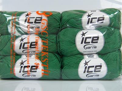 6x50gr. CECILIA COTTON Merserize Pamuk Koyu yeşil Yazlık İplikler, Pamuk, %100 Pamuk