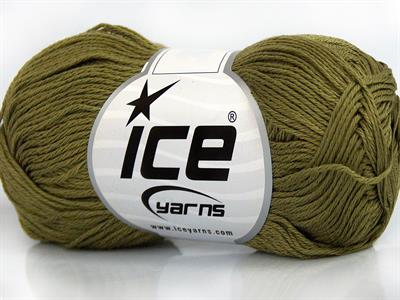 6x50gr. CECILIA COTTON Merserize Pamuk Haki Yazlık İplikler, Pamuk, %100 Pamuk