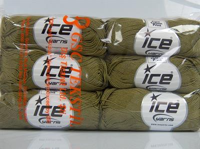 6x50gr. CECILIA COTTON Merserize Pamuk Haki Yazlık İplikler, Pamuk, %100 Pamuk