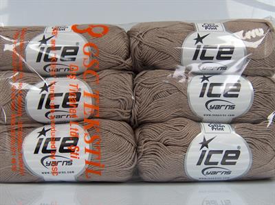 6x50gr. CECILIA COTTON Merserize Pamuk Açık Kamel Yazlık İplikler, Pamuk, %100 Pamuk