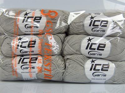 6x50gr. CECILIA COTTON Merserize Pamuk Açık Gri Yazlık İplikler, Pamuk, %100 Pamuk