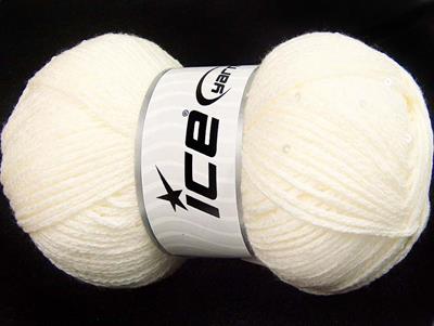 4x100gr. CHAIN PAILLETTE Akrilik Ekru Boncuklu Pullu, Worsted