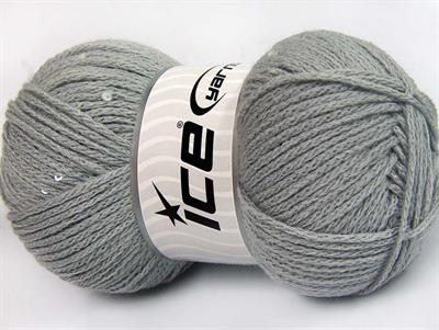 4x100gr. CHAIN PAILLETTE Akrilik Açık Gri Boncuklu Pullu, Worsted