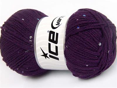 4x100gr. CHAIN PAILLETTE Akrilik Mor Boncuklu Pullu, Worsted