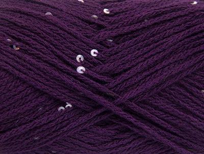 4x100gr. CHAIN PAILLETTE Akrilik Mor Boncuklu Pullu, Worsted