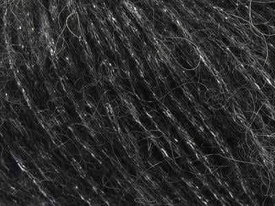 6x50gr. CHARM Tiftik, Metalik Simli, Akrilik Siyah Metalik Simli, Lüks, Kışlık, Yün, Tiftik, Akrilik