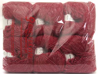 6x50gr. CHARM Tiftik, Metalik Simli, Akrilik Kırmızı Metalik Simli, Lüks, Kışlık, Yün, Tiftik, Akrilik