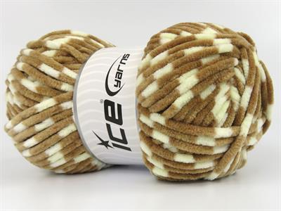 Lot of 4 x 100gr Skeins Ice Yarns CHENILLE BABY COLORS (100% MicroFiber) Yarn Brown Shades Cream