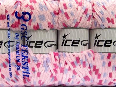 Lot of 4 x 100gr Skeins Ice Yarns CHENILLE BABY COLORS (100% MicroFiber) Yarn Pink Fuchsia Lilac