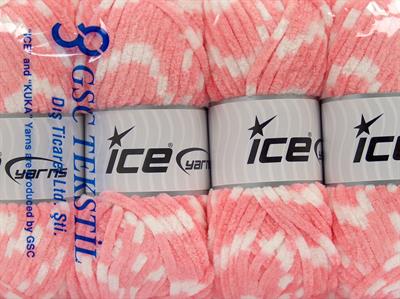 Lot of 4 x 100gr Skeins Ice Yarns CHENILLE BABY COLORS (100% MicroFiber) Yarn Pink White