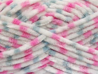 Lot of 4 x 100gr Skeins Ice Yarns CHENILLE BABY COLORS (100% MicroFiber) Yarn White Pink Light Grey