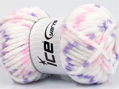 Lot of 4 x 100gr Skeins Ice Yarns CHENILLE BABY COLORS (100% MicroFiber) Yarn White Pink Lilac
