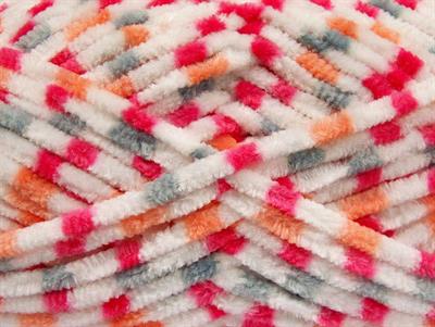 Lot of 4 x 100gr Skeins Ice Yarns CHENILLE BABY COLORS (100% MicroFiber) Yarn White Pink Grey Orange
