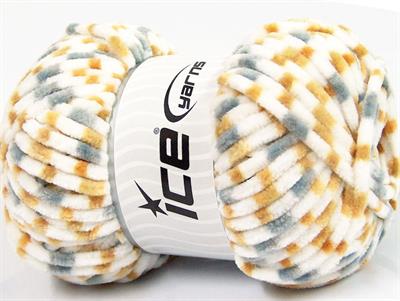 Lot of 4 x 100gr Skeins Ice Yarns CHENILLE BABY COLORS (100% MicroFiber) Yarn White Light Brown Grey