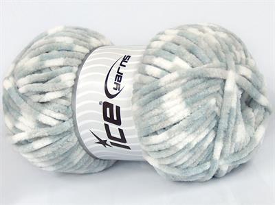 Lot of 4 x 100gr Skeins Ice Yarns CHENILLE BABY COLORS (100% MicroFiber) Yarn Light Grey White